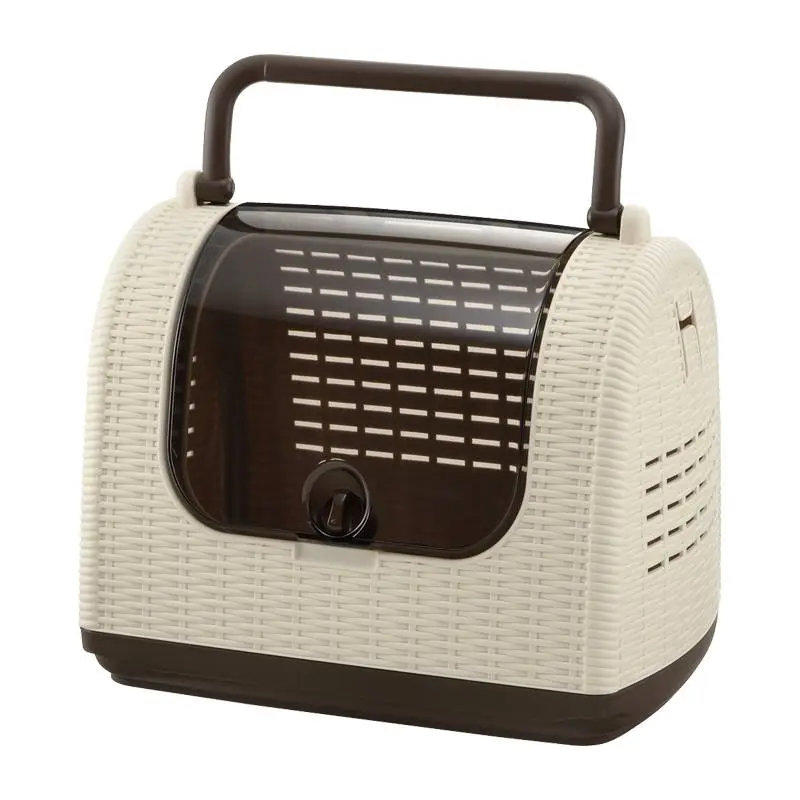 Richell  (日本)透氣仿藤紋外出提籠 5KG 米色  